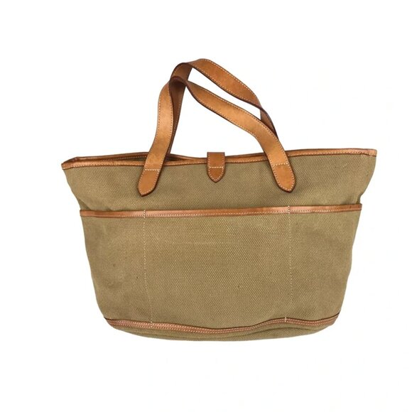 Jack Georges Womens Beige Brown Handle Shoulder Strap Tote‎ Bag Size M - Picture 3 of 9